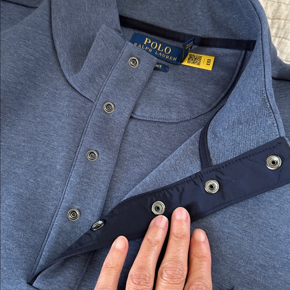 Polo Ralph Lauren performance men’s blue Double-knit Mockneck Sweatshirt XL - Picture 4 of 13